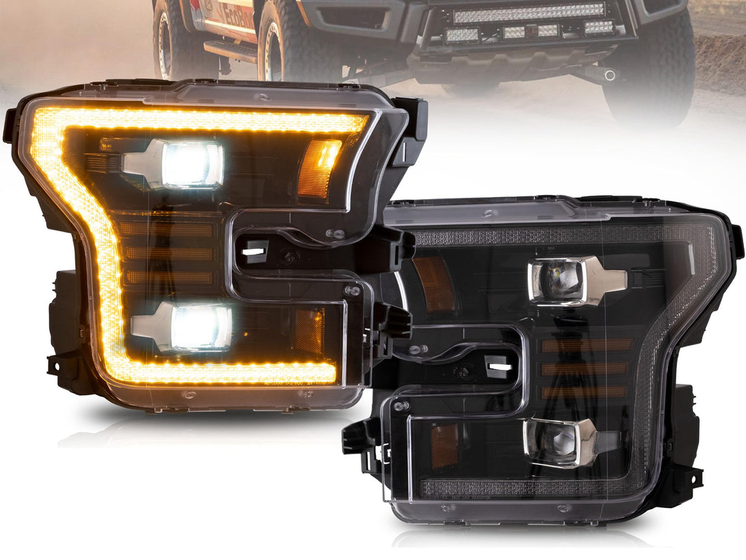 Farolas Led Drl Tipo Raptor para Ford F-150 2015-2017