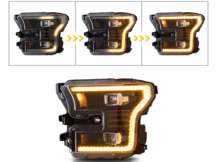 Farolas Led Drl Tipo Raptor para Ford F-150 2015-2017