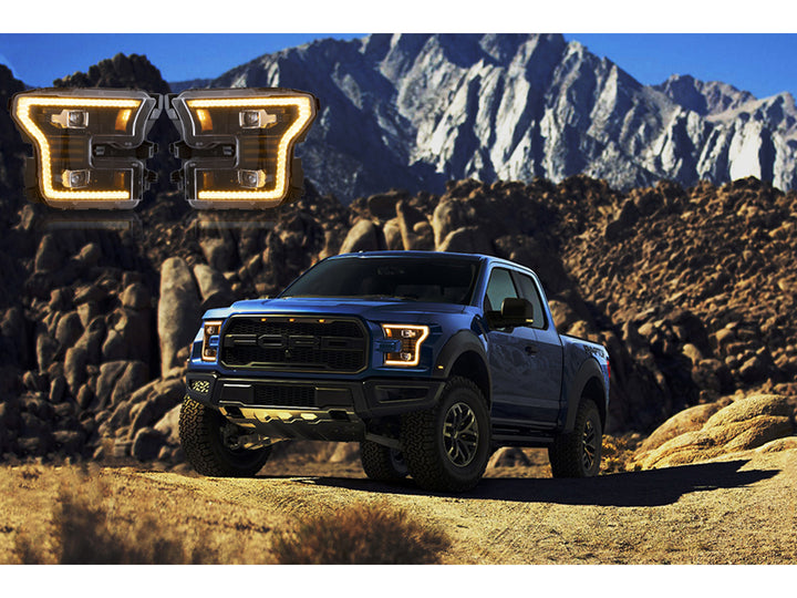 Farolas Led Drl Tipo Raptor para Ford F-150 2015-2017