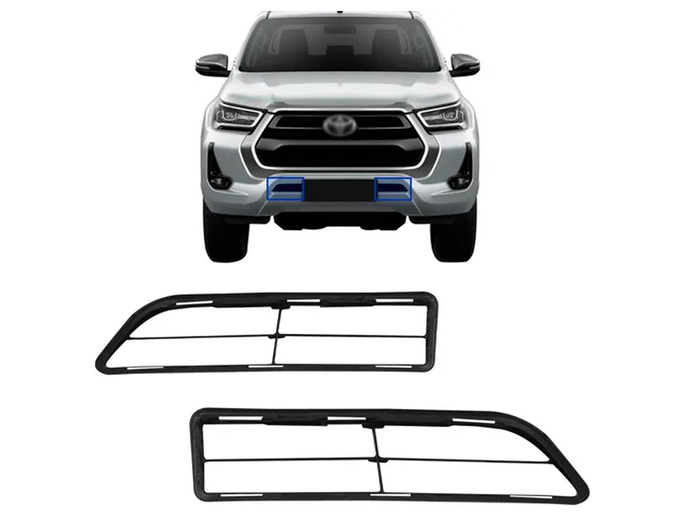 Rejillas Inferiores de Bomper Delantero para Toyota Hilux 2021-2026