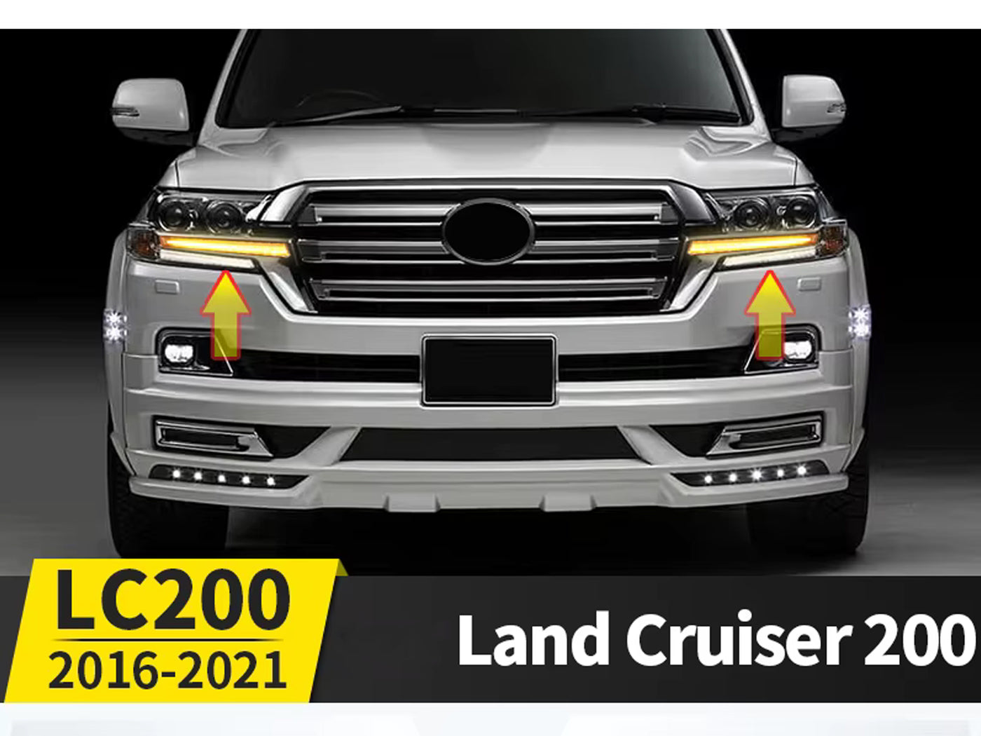 Pestañas Led Drl Delanteras para Toyota Land Cruiser Lc200 2016-2021