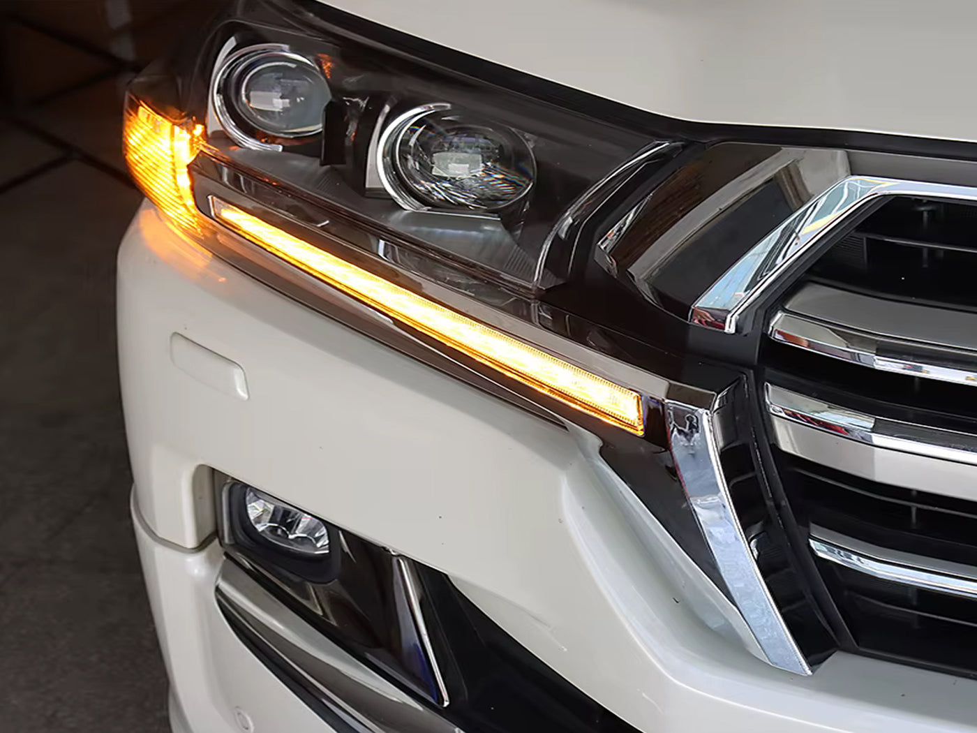 Pestañas Led Drl Delanteras para Toyota Land Cruiser Lc200 2016-2021