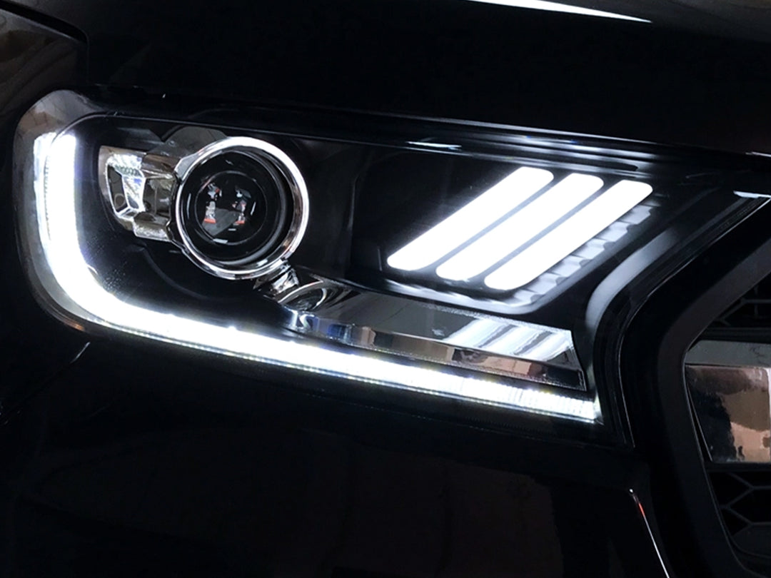 Farolas Led Drl Tipo Mustang para Ford Ranger 2017-2023