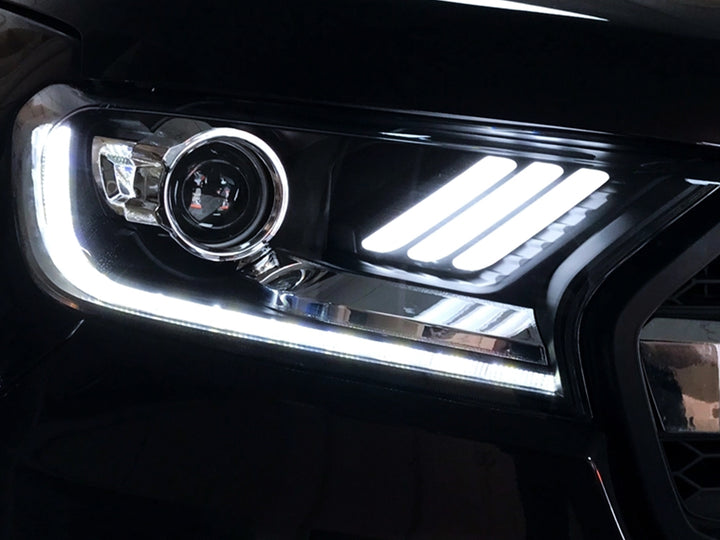Farolas Led Drl Tipo Mustang para Ford Ranger 2017-2023
