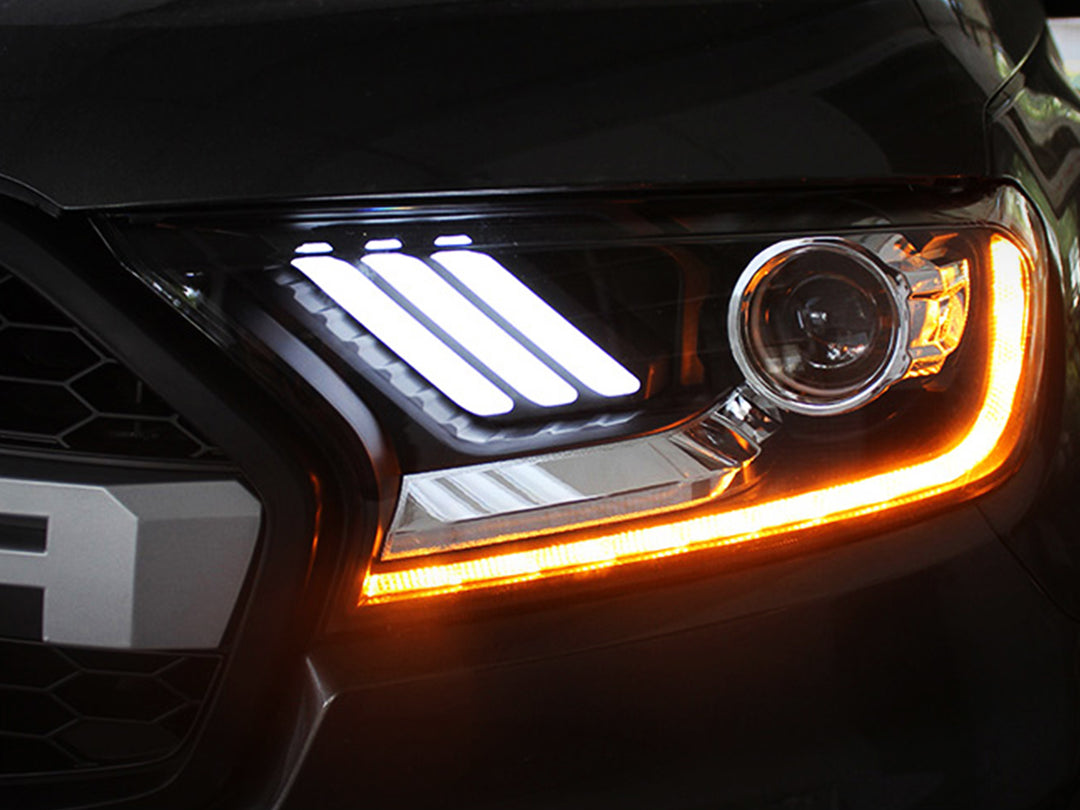 Farolas Led Drl Tipo Mustang para Ford Ranger 2017-2023