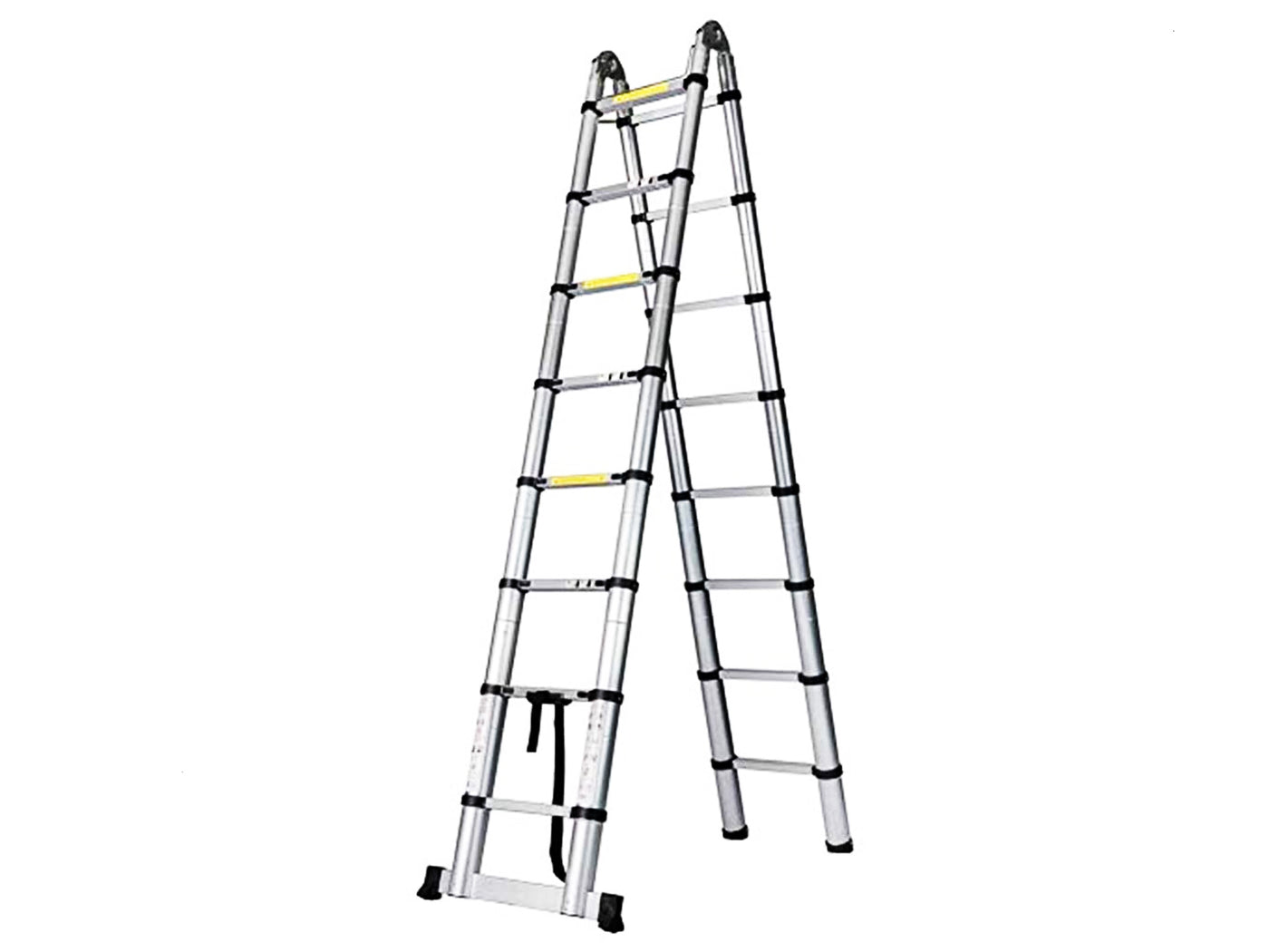 Escalera Telescópica Tipo Tijera Doble en Aluminio de 6.40 Metros con 18 Pasos